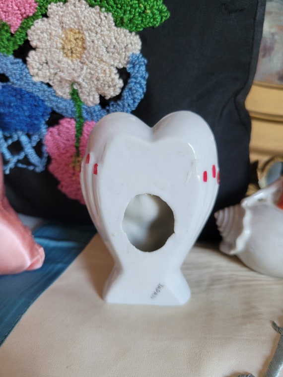 1950's White Porcelain Heart Shaped Hand Tray I D… - image 4