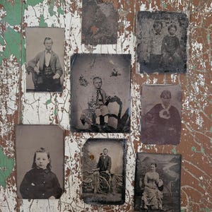 8 Pc Victorian Tin Type Collection I Authentic I Men I Children I Women