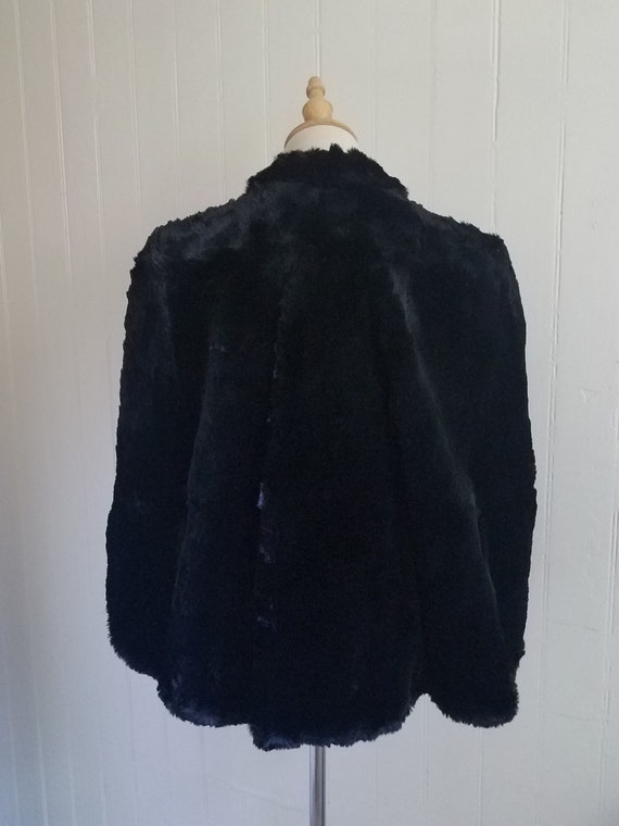 Vintage 1930's Black Sheared Beaver Fur Cape Mari… - image 6