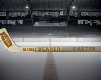 Personalized Mini Hockey Sticks * Groomsmen's Gifts * Ring Bearer Gift * Newborn Gift * Coaches Gift