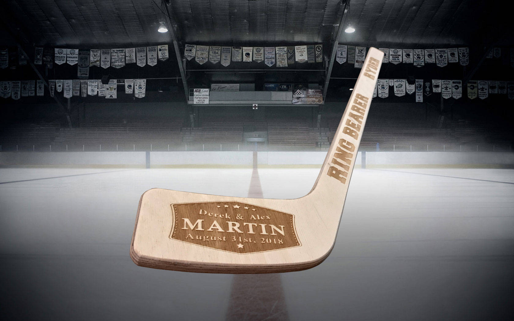 Personalized Mini Hockey Sticks Groomsmen's Gifts Ring Etsy Canada