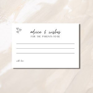 Rat & Wünsche Karte | Babyparty | Neue Eltern | Geschlechtsneutrale Babyparty | Tipps für werdende Eltern | Minimalistische Babyparty | Einfach