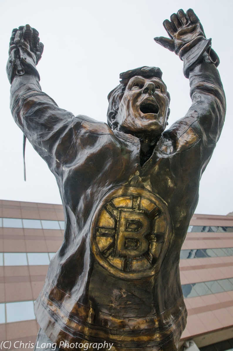 Four Photographs Of The Bobby Orr Bronze Statue At Td Garden Etsy
