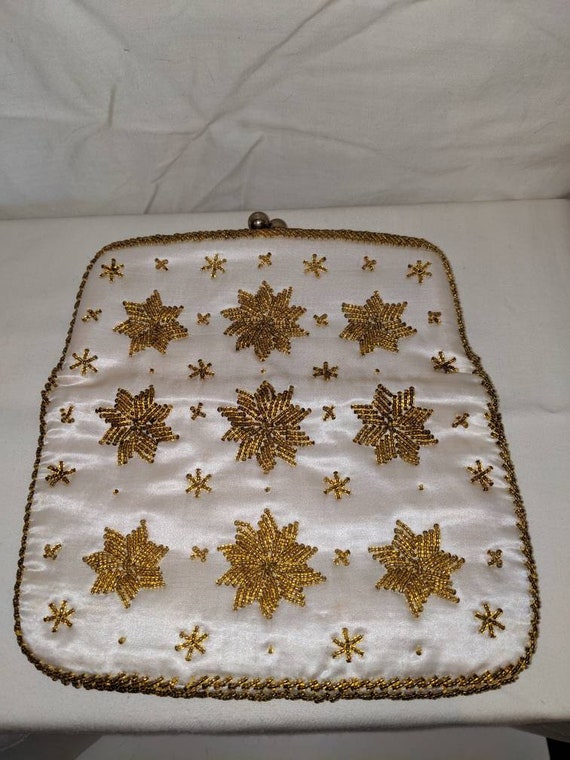 Vintage Star Beaded Evening Clutch 1960s Era Pris… - image 1