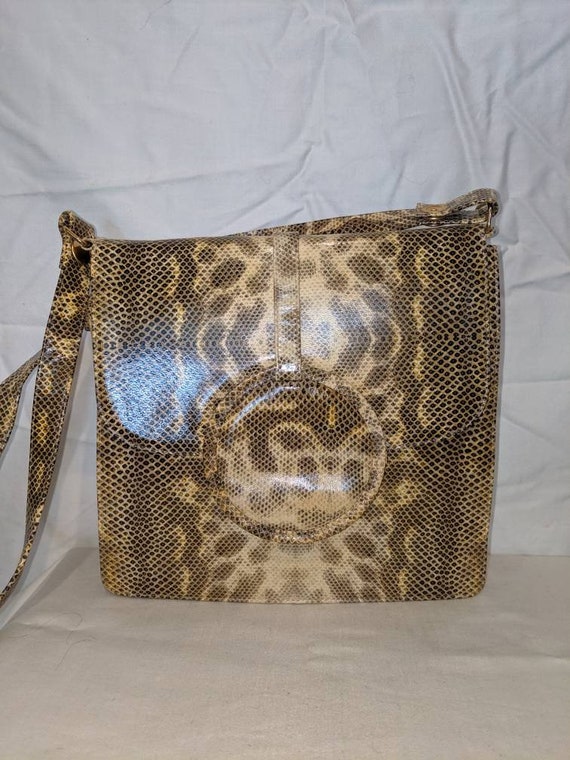 Faux Snakeskin Original Vintage Handbag 1960s - image 1