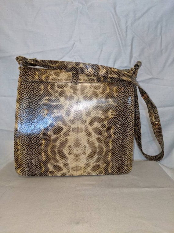 Faux Snakeskin Original Vintage Handbag 1960s - image 2