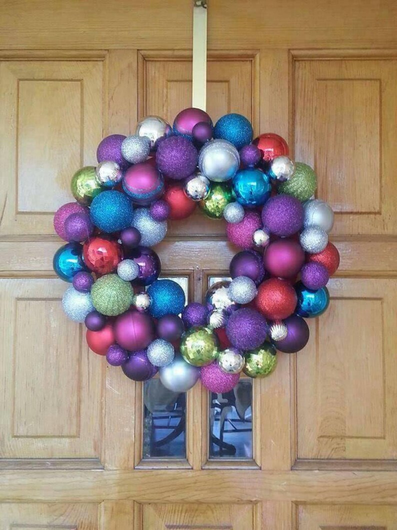 Custom Christmas Ornament Wreath Holiday Wreath Made To Etsy