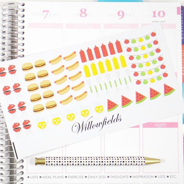 65 Grilling Out Bundle planner stickers for Erin Condren, Filofax, Plum Paper, Journals and Scrapbooks 081
