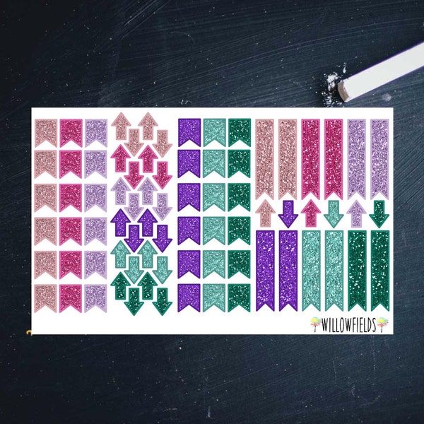 72 Mermaid Glitter Bundle Planner stickers for Erin Condren, Filofax, Kikki K, Plum Paper, Journals and Scrapbooks 194