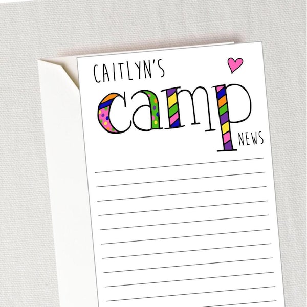 Camp Stationery for Summer Camp Stationary for Camp 20 Quantity Thank You Note Camping Party Kids Stationery Personalized Note Card for Camp