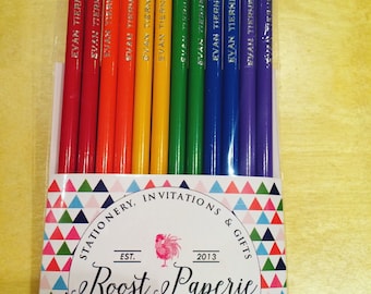 Custom Engraved Pencils Personalized Set of 12 Teacher Back to School Gift