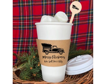 Custom Paper Coffee Cups with Lids and Huggers Personalized Wedding Party Business Logo Cups Personalized Coffee Cups Paper Cups