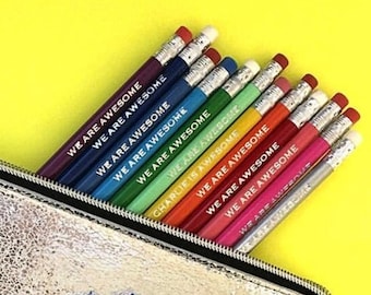 Lápices personalizados, lápices grabados, regalo para profesores, regalo por menos de 20 €, ideal para la vuelta al cole, para rellenar calcetines navideños, juego de 12 lápices.