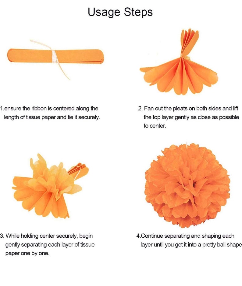 Paper pom poms Streamer Flower GarlandBridal Shower Party Etsy