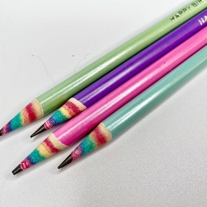 Rainbow Pencils Personalized, Set of 4, custom pencils, rainbow pencils, teacher gift, stocking stuffer, gift under 20
