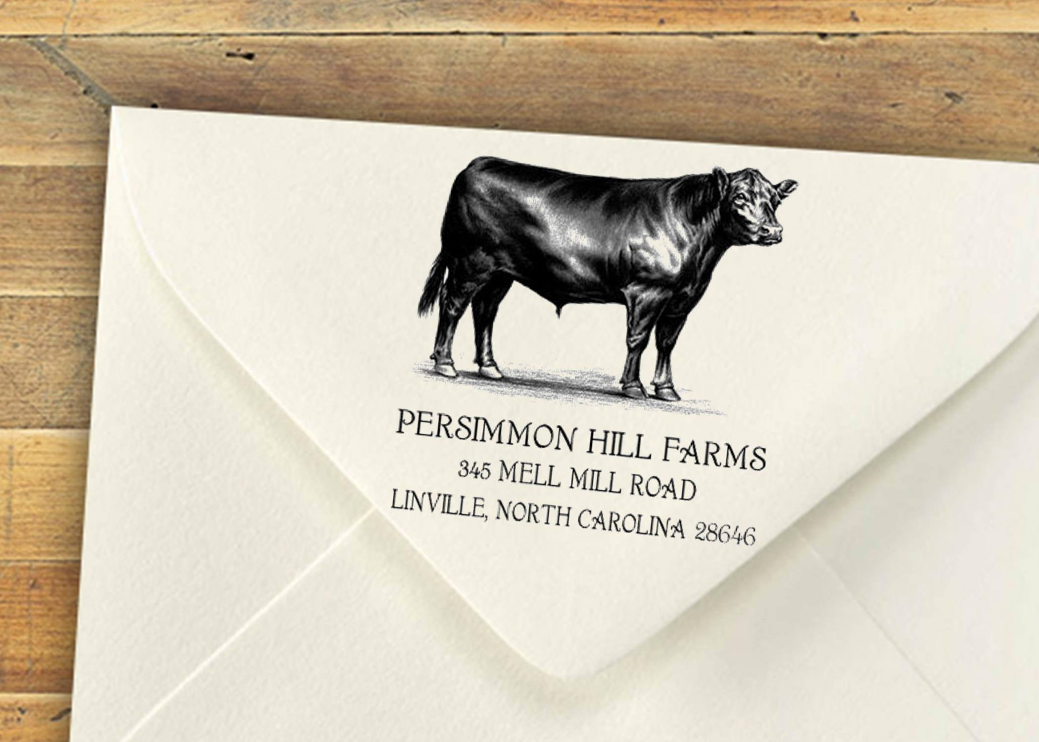 Custom Self Inking Rubber Stamp Farm Return Address Stamp Etsy