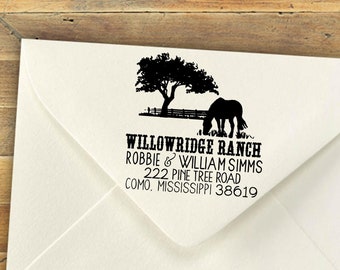 Individueller Bauernhof Adressstempel: Selbstfärbender Stempel