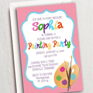 Art Paint Party Printable Party Kit Includes Invites and Decorations, Edit  Online Download Today With Free Corjl.com 0031 
