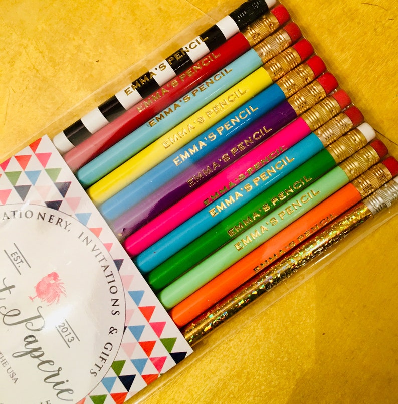 Custom Pencils Pencil Custom Pencils Set of 12 Foil Etsy Australia