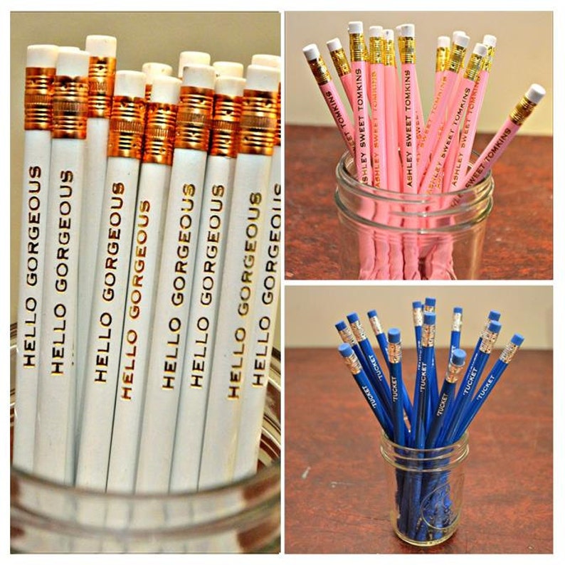 Custom Pencils Set of 15 Personalized Pencils Engraved Etsy