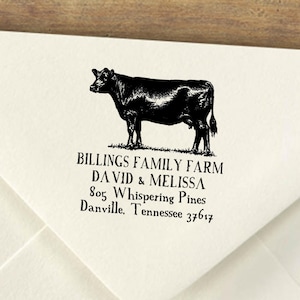 Aangepaste boerderijadresstempel, boerderijadresstempel, retouradresstempel met boerderij, boerderijstempel, gepersonaliseerde boerderijstempel, koestempel, boerderijstempel