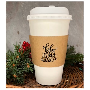 Tazze da caffè di carta personalizzate, buffet di cioccolata calda, tazze di carta, tazze da matrimonio, bar del caffè, bar della cioccolata calda, tazze da caffè Baby it's Cold Outside