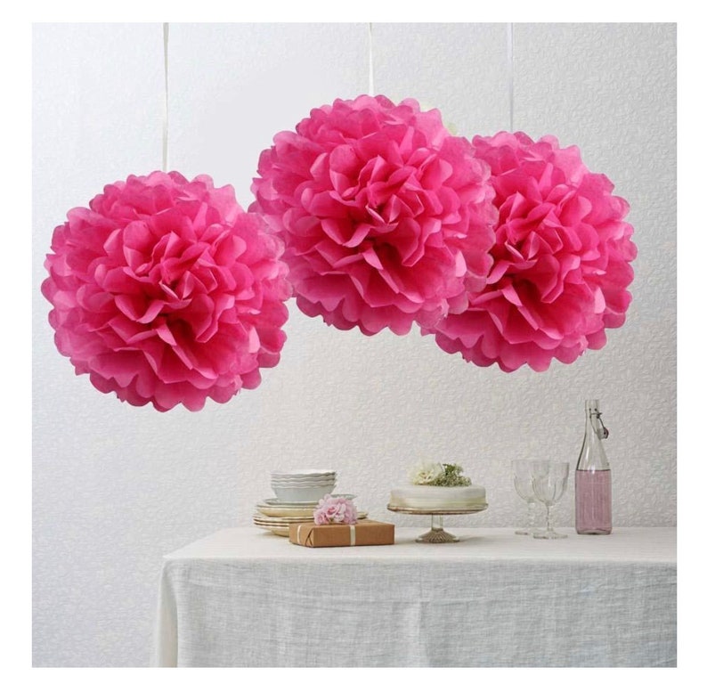 Paper pom poms Streamer Flower GarlandBridal Shower Party Etsy