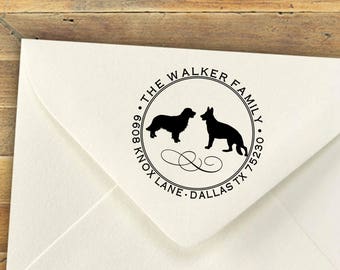 Custom Address Stamp, Self Ink Return Address Stamp, Personalized Address Stamp, Self Ink Custom Address Stamp, Dog Stamp, Any Breed Welcome