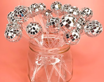 Disco Ball Drink Stirrers: Bachelorette Party Bar Decor