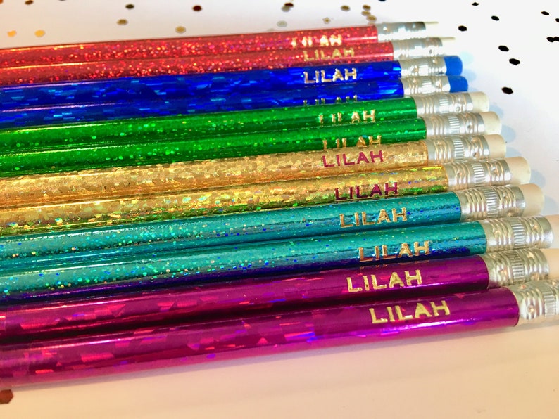 Custom Pencils Personalized Pencils Glitter Pencils Etsy Australia