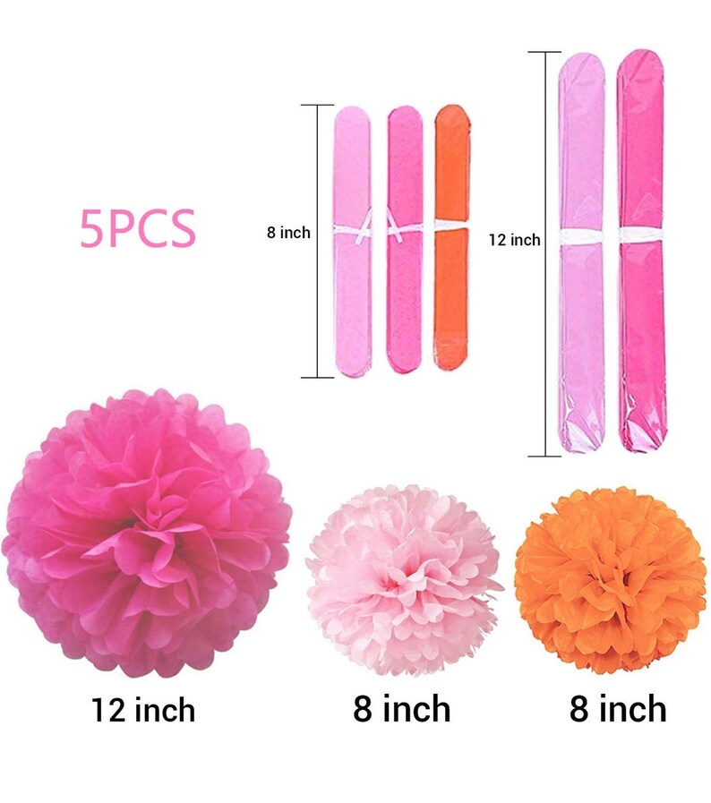 Paper pom poms Streamer Flower GarlandBridal Shower Party Etsy