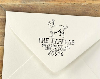 Custom Stamp, chihuahua, Any Breed Dog Stamp, Self-Inking Rubber Stamp, Personalized Stamp, Return Address Stamp, Wedding Gift, Shower Gift