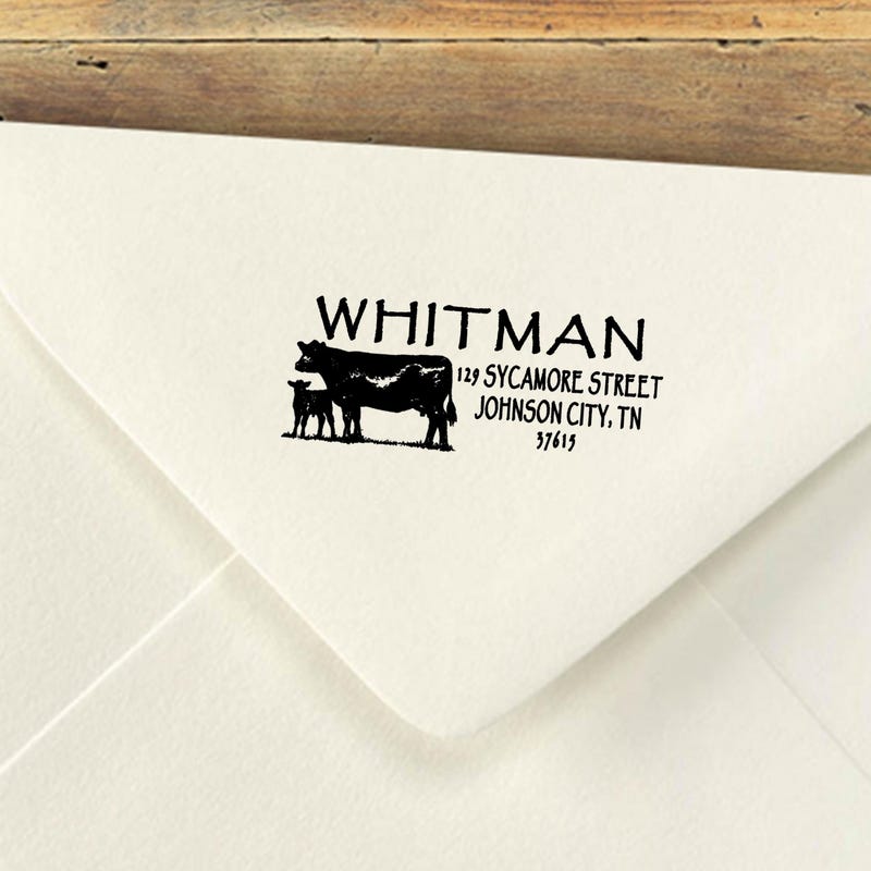 Address Cow Stamps - Etsy