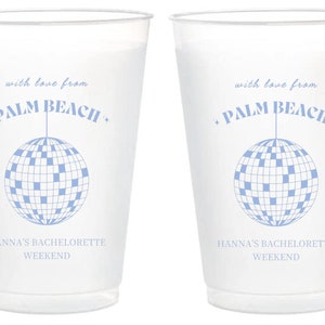 Personalized Disco Ball Party Cups: Frosted Flex Cups Wedding Favors