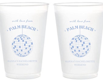 Personalized Disco Ball Party Cups: Frosted Flex Cups Wedding Favors