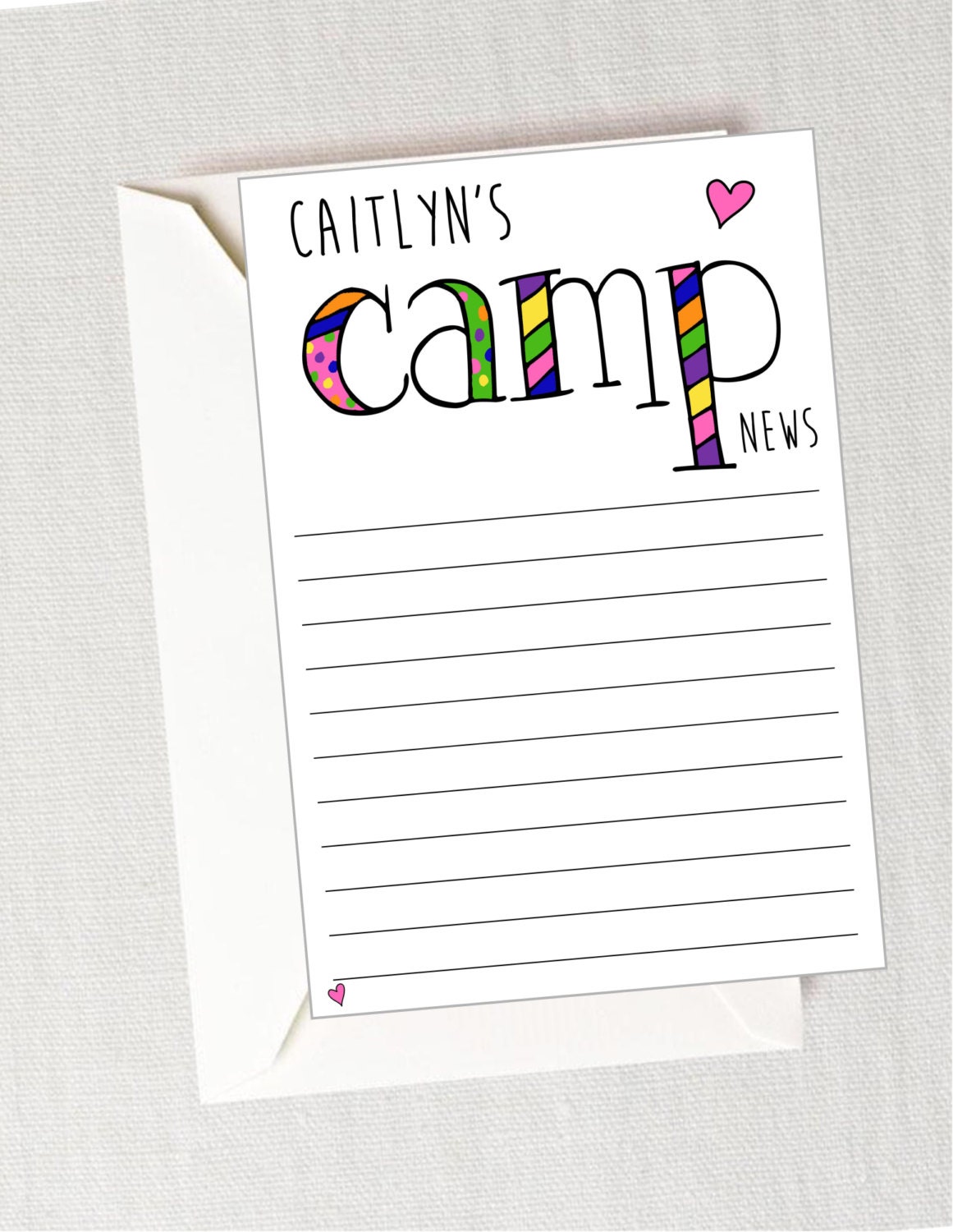 Camp Stationery with Envelopes Summer Camp Camp Stationery | Etsy