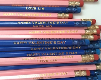 Custom Name Pencils: Set of 15 Gold Foil Personalized Pencils