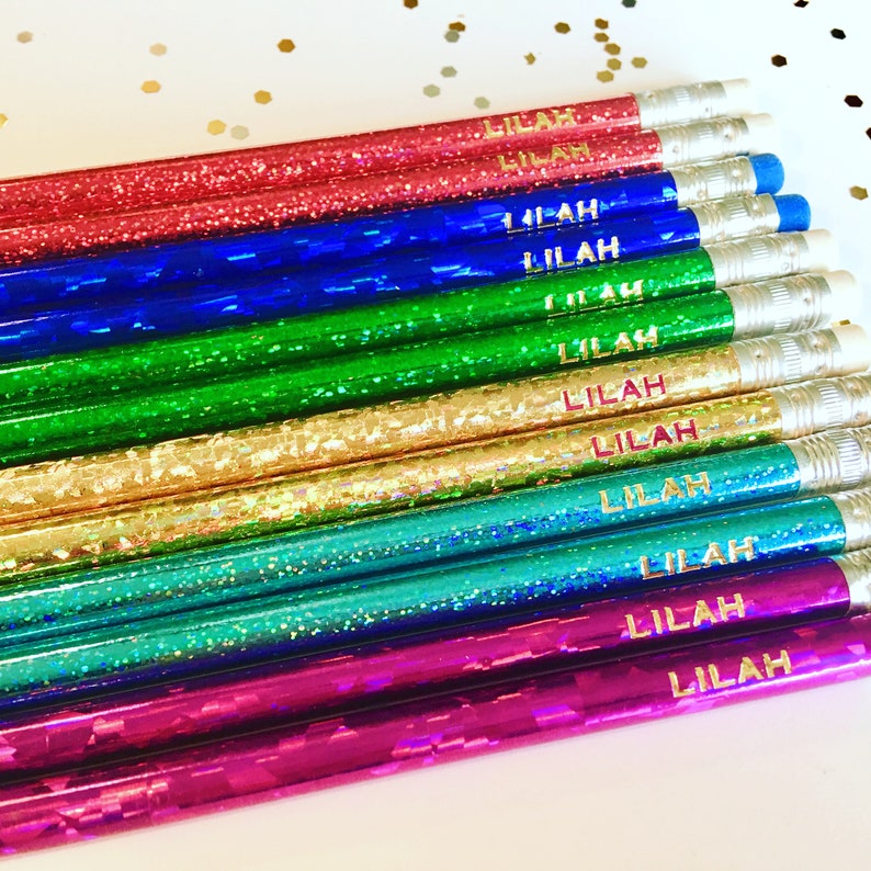 Personalized Round Pencils Set of 12 FREE PERSONALIZATION Etsy