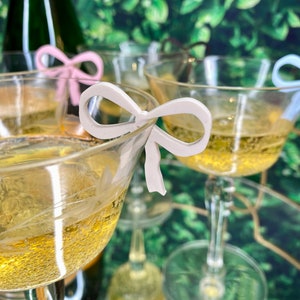 Bow Drink Clip, Acrylic Bow Drink Clip, Bow Drink Marker, Coquette Drink Clip, Coquette Drink ...