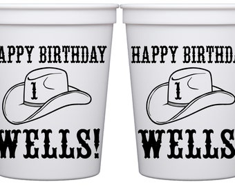 Erster Rodeo Geburtstag Tassen Cowboy Geburtstag Frosted Tassen Bruchsichere Plastiktassen 1