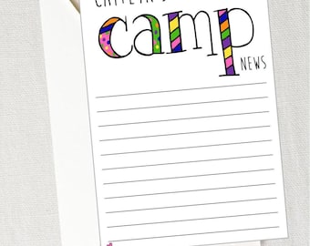 Personalized Camp Stationery Camping Party Thank You Note Card Set Stationery Kid Correspondence Custom Children Writing Paper