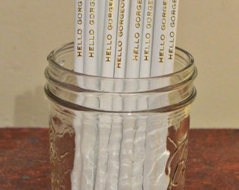 Custom Pencils, set of 15 Personalized Pencils, Engraved Pencils, Pencils, Cross Word, Wedding Favors, Bridal Shower Favor, Party Favor