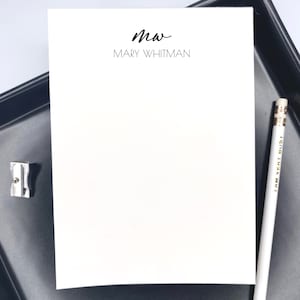 Bloc de notas personalizado, una nota de Elegant Script Notepad, bloc de notas de caligrafía, bloc de notas personalizado con letras de pincel y florituras