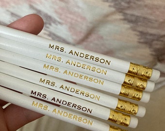 Lápices personalizados, lápices grabados, regalo para profesores, regalo de menos de 20 €, regalo de Navidad, detalle para el calcetín navideño, juego de 12 lápices.