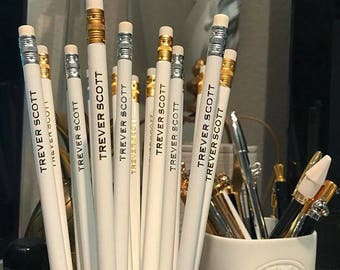 Custom Pencils, set of 12 Custom Pencils, Gold Foil Pencils, Personalized Pencils, Engraved Pencils, Wedding Favor, Teacher, Cross Word