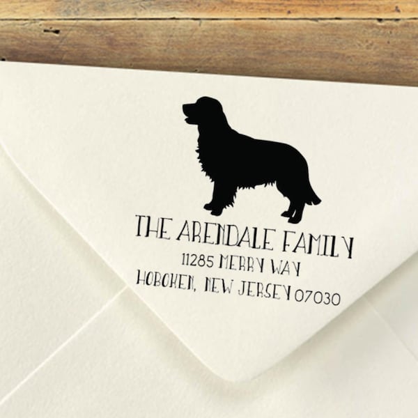 Aangepaste stempel, Golden Retriever, elk ras hond stempel, zelf-inkten rubber stempel, gepersonaliseerde stempel, terugkeer adres stempel, huwelijkscadeau