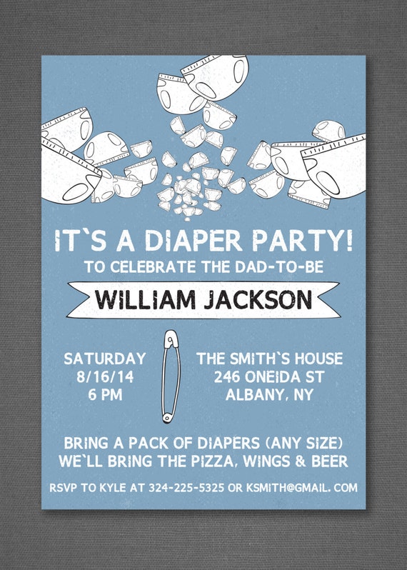 diapers for dad invitations