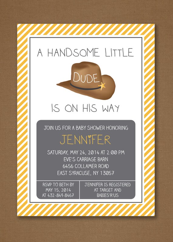 cowboy baby shower invitations