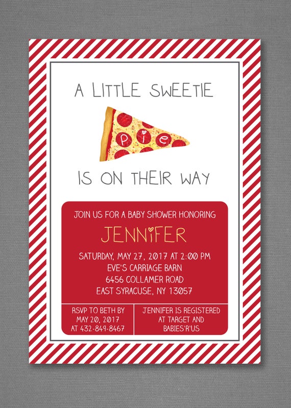 pizza baby shower invitations