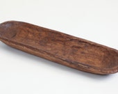 Wooden Short Baguette Dough Bowl-Batea-Primitive-Doughboard-4-6W x 18-20L x 2-3D in.French Bread Bowl-Serving-Natural